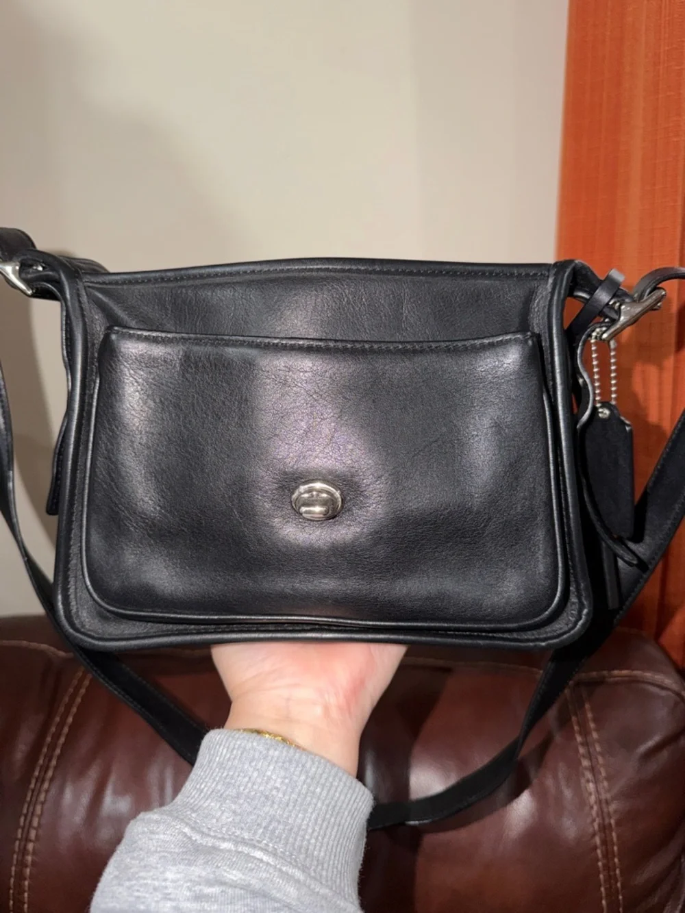 ‼️Vintage Coach Legacy Archive Rambler Black Leather Crossbody Bag - Picture 11 of 15